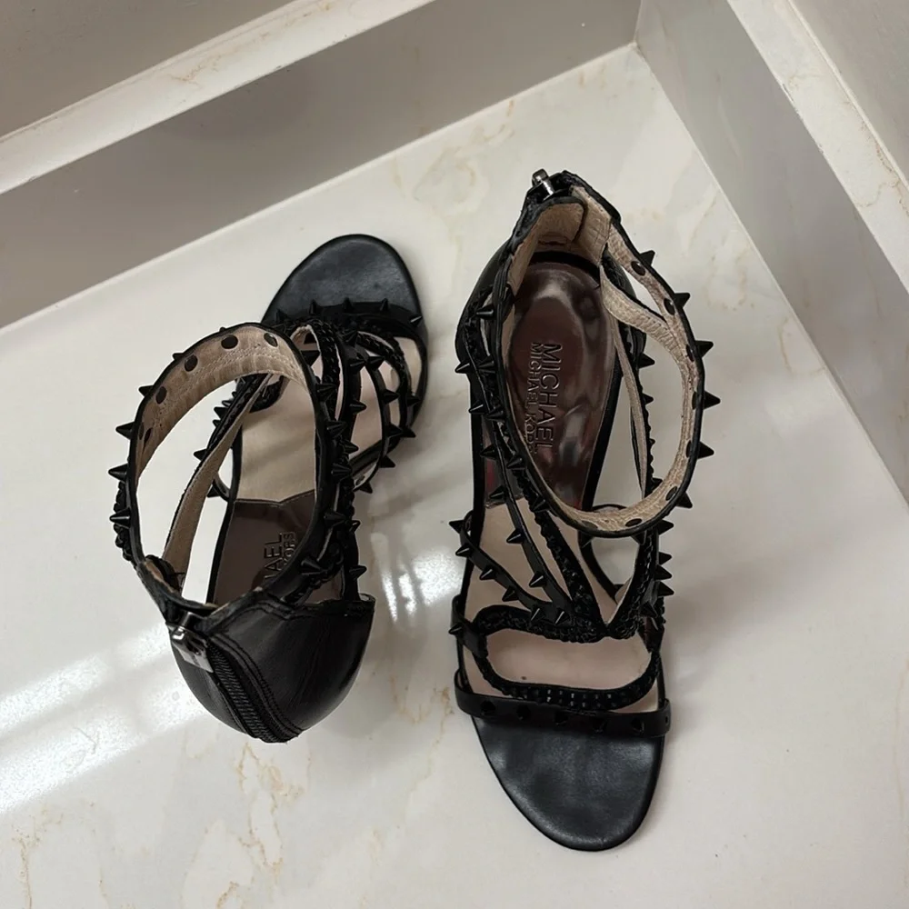 Michael Kors size 8 Larissa studs and jewels strappy heels. - Picture 4 of 7